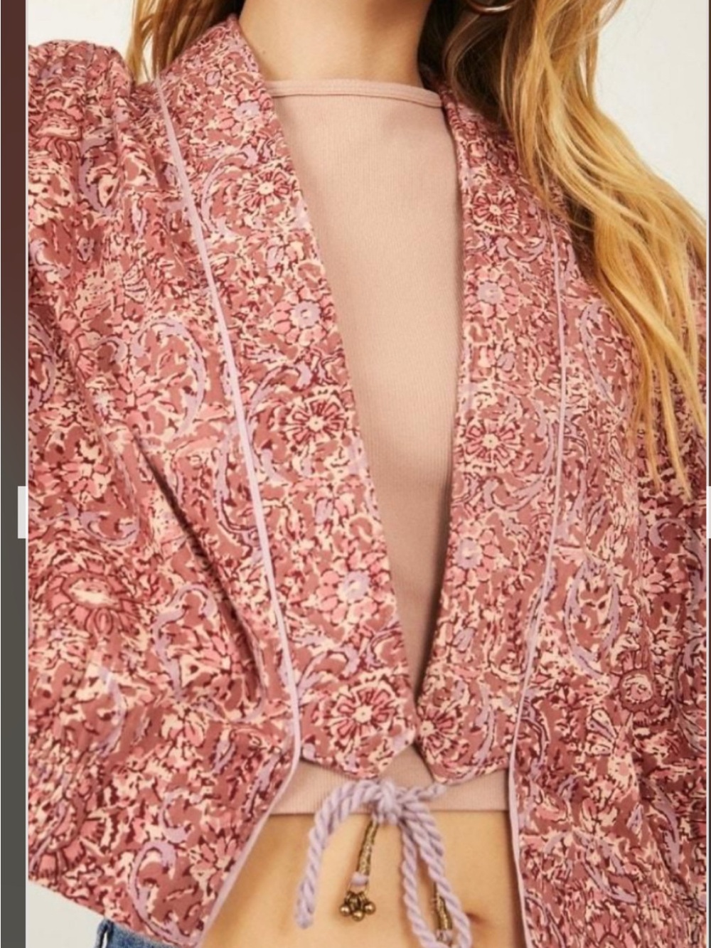 NWOT Gorgeous Free People Lightweight Jacket.